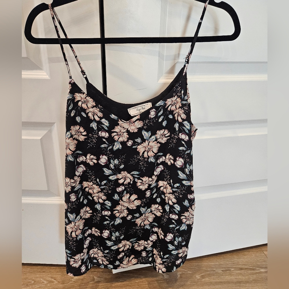 Floral Black Sleeveless Top